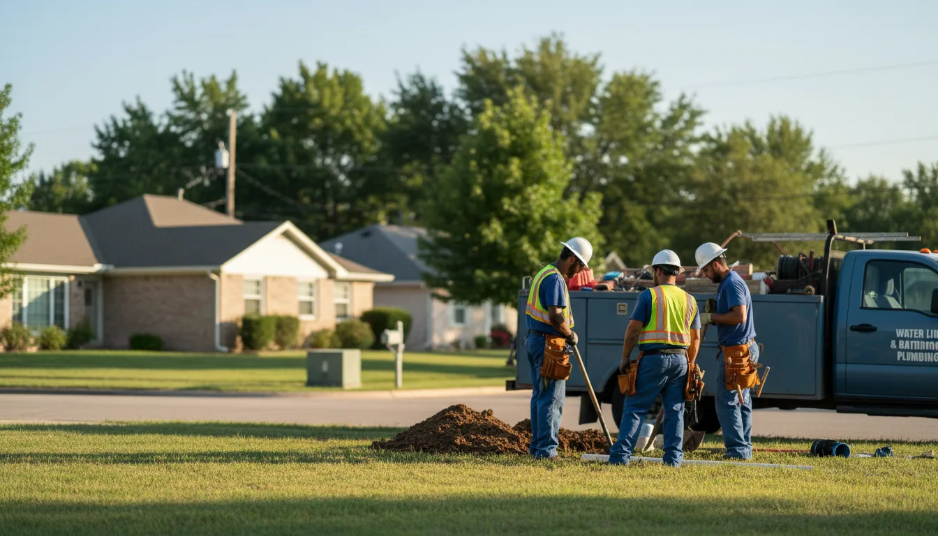 Residential water line and bathroom plumbing service in Pleasant Valley, IA